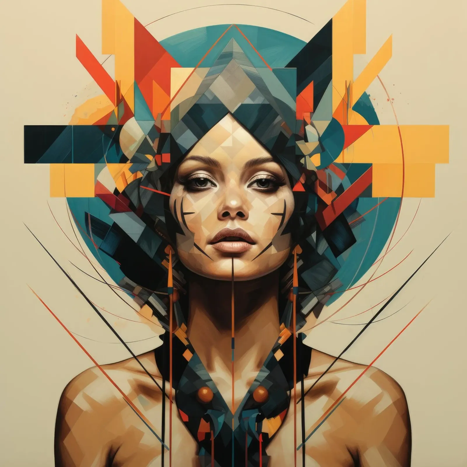 Geometrische argentinische Frau Hahnemühle von Artful Muse