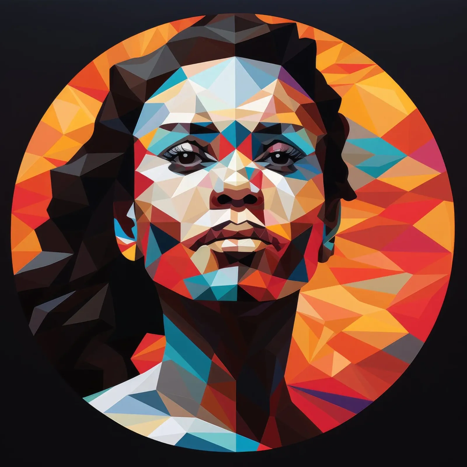 Donna aborigena australiana geometrica poster da Artful Muse