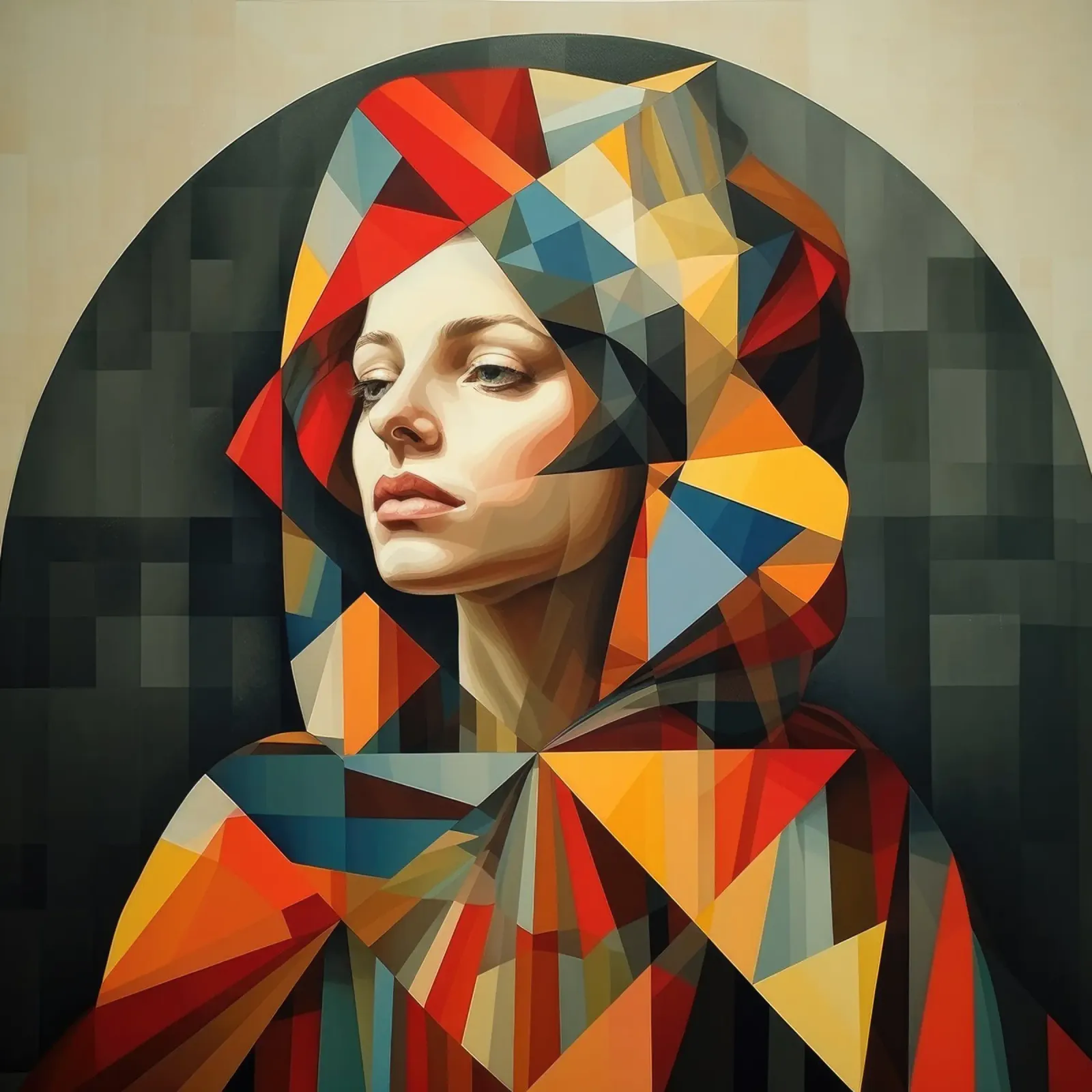 Donna belga geometrica pellicola backlit da Artful Muse