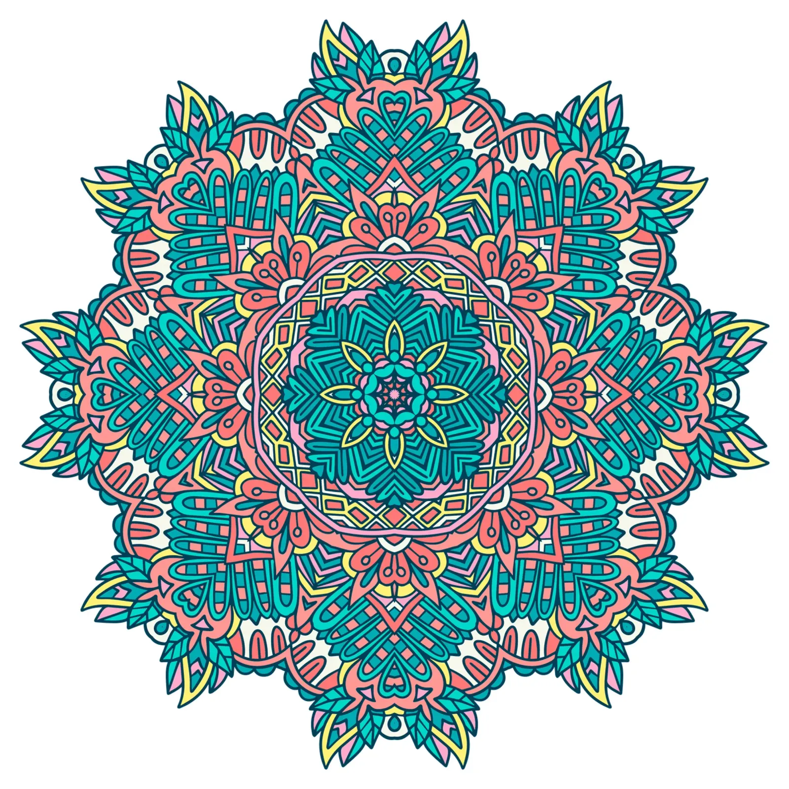 Mandala colorato e intricato pellicola backlit da Spiritual Touch
