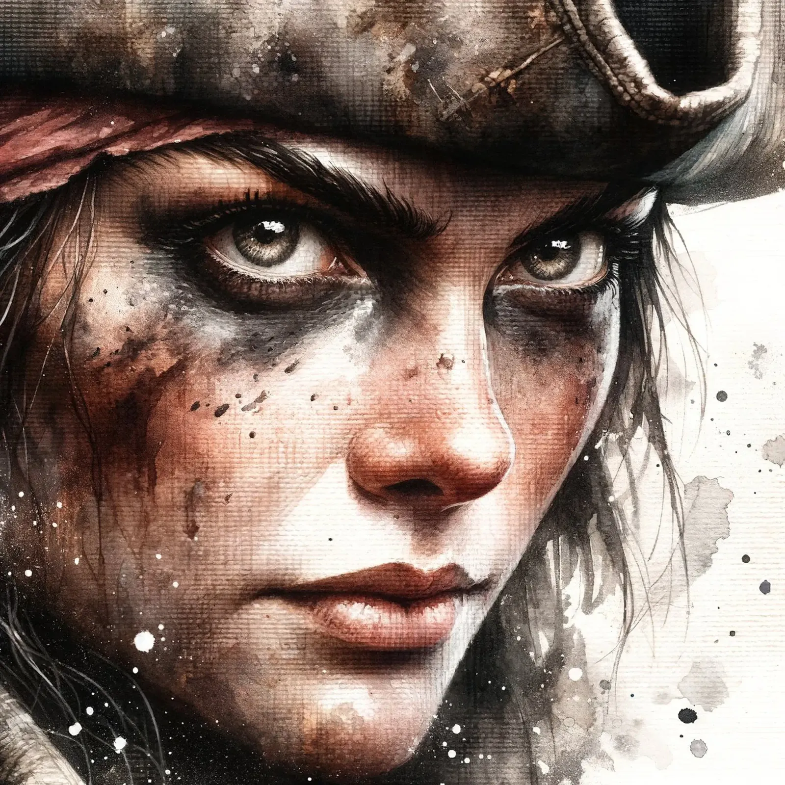 Felle Piratenvrouw canvas met Baklijst van Chromatic Fusion Studio