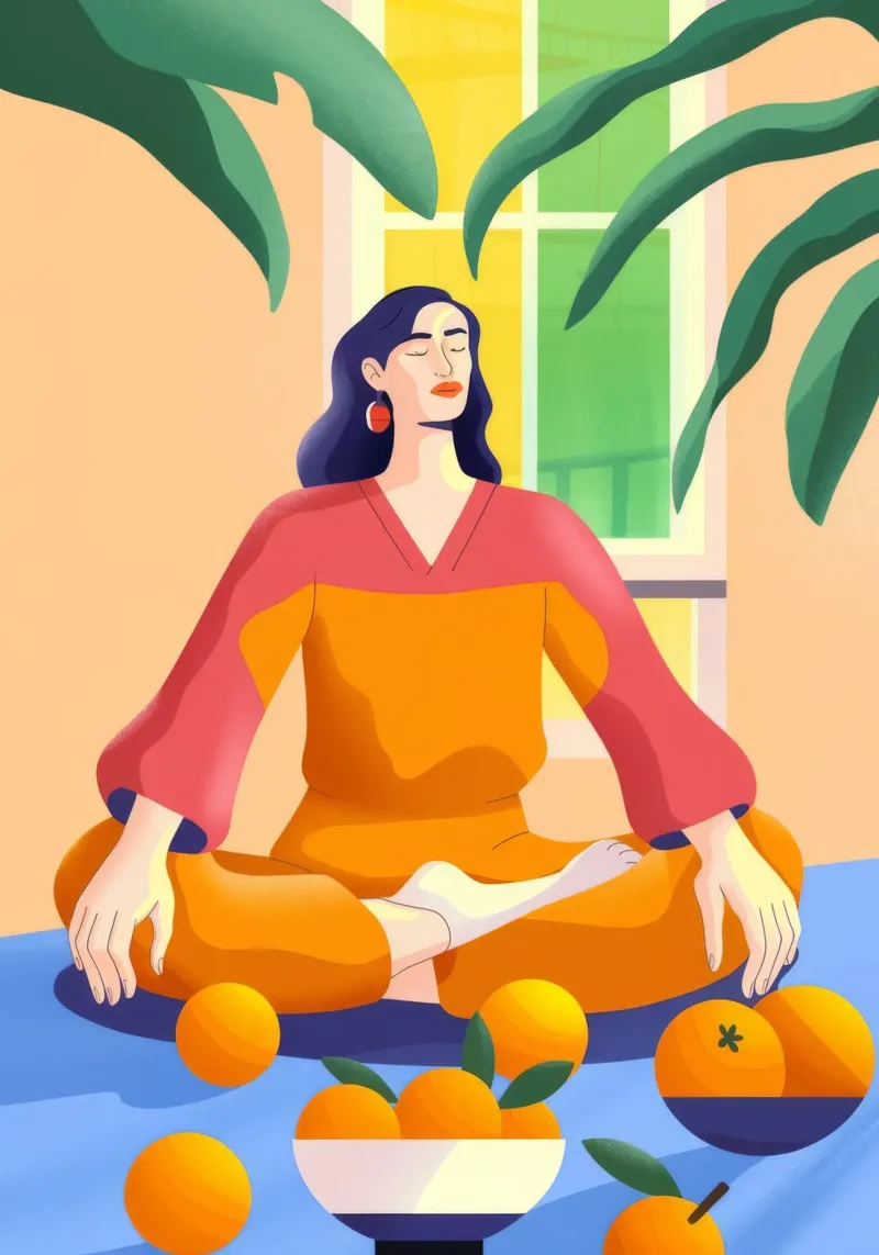 Meditación con naranjas metacrilato de Kamera Obskura