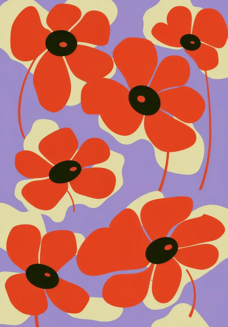 Red Poppies Design canvas by Kamera Obskura
