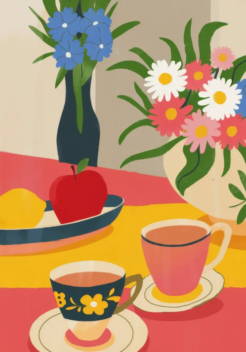 Charming Tea Moment poster by Kamera Obskura
