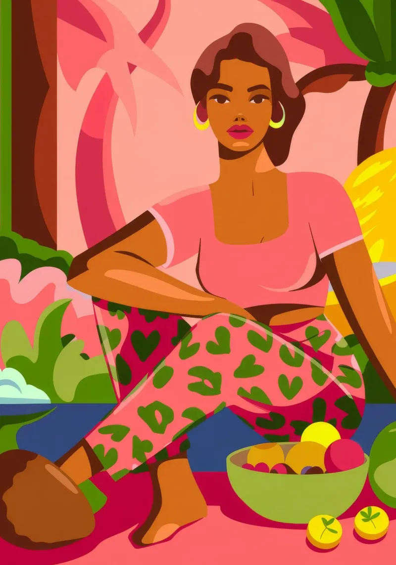 Beatitudine da picnic tropicale poster con telaio in plastica da Kamera Obskura