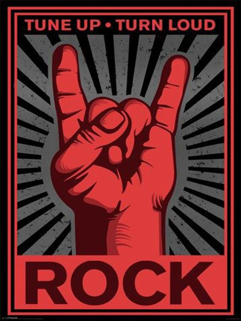 Pyramid America Tune Up Turn Loud Rock Roll Music Hand Poster von SoundStudio