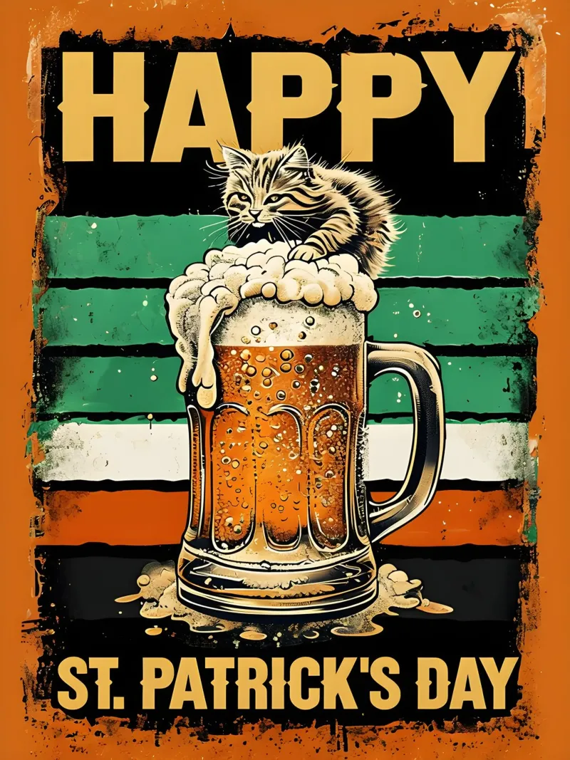 Gelukkige St. Patrick's Dag poster met kunststof frame van RETRO VINTAGE EDITION