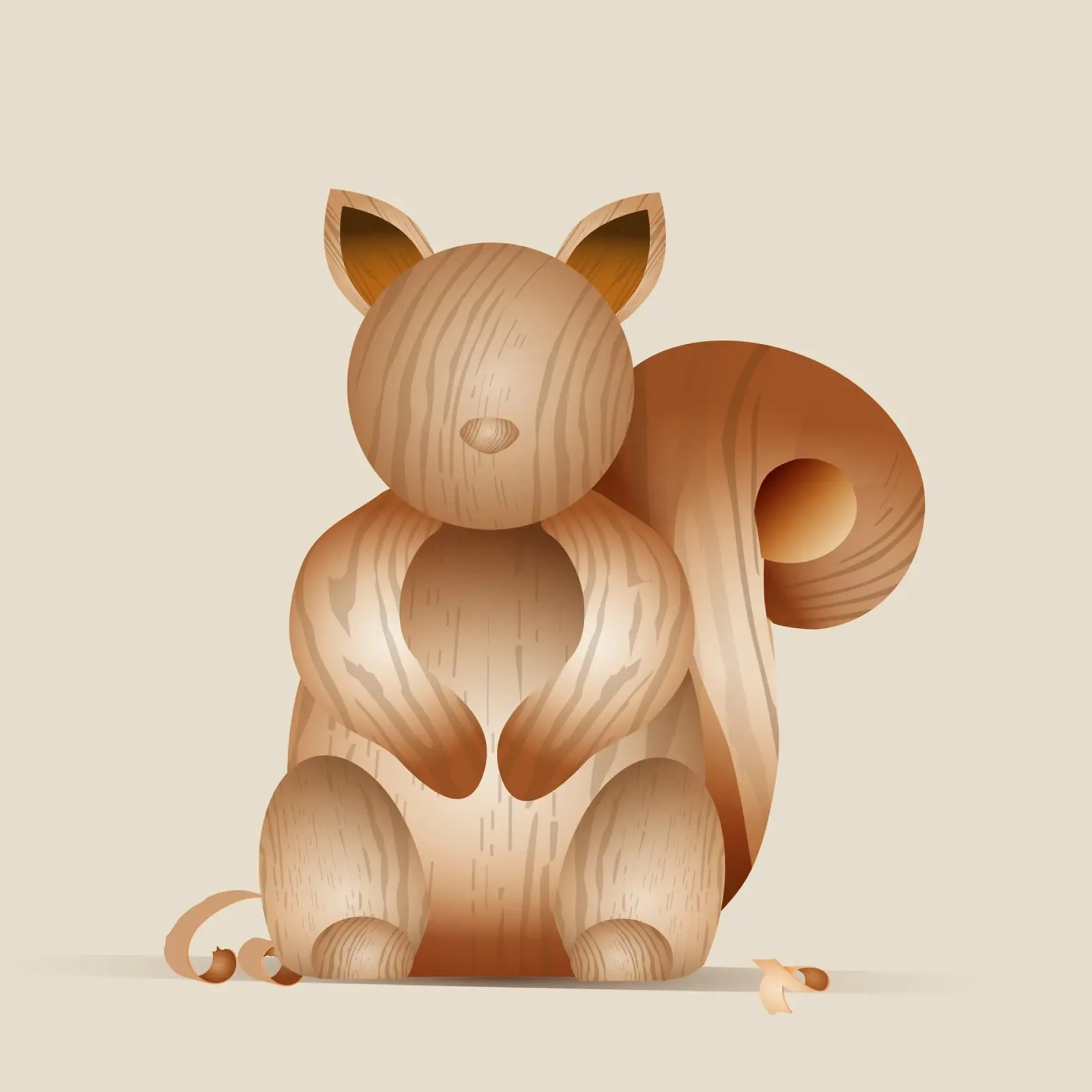 Illustration in wood look - Playful squirrel acrylic glass by namosh