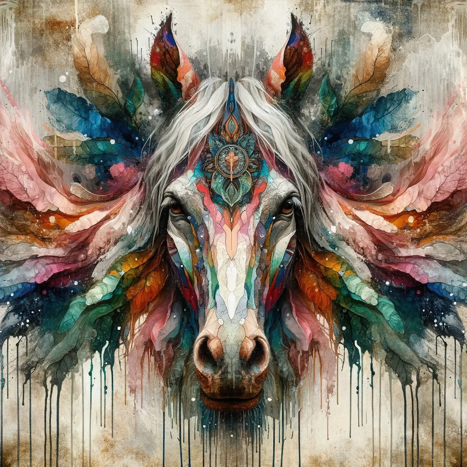 Cavallo acquerellato poster da Chromatic Fusion Studio