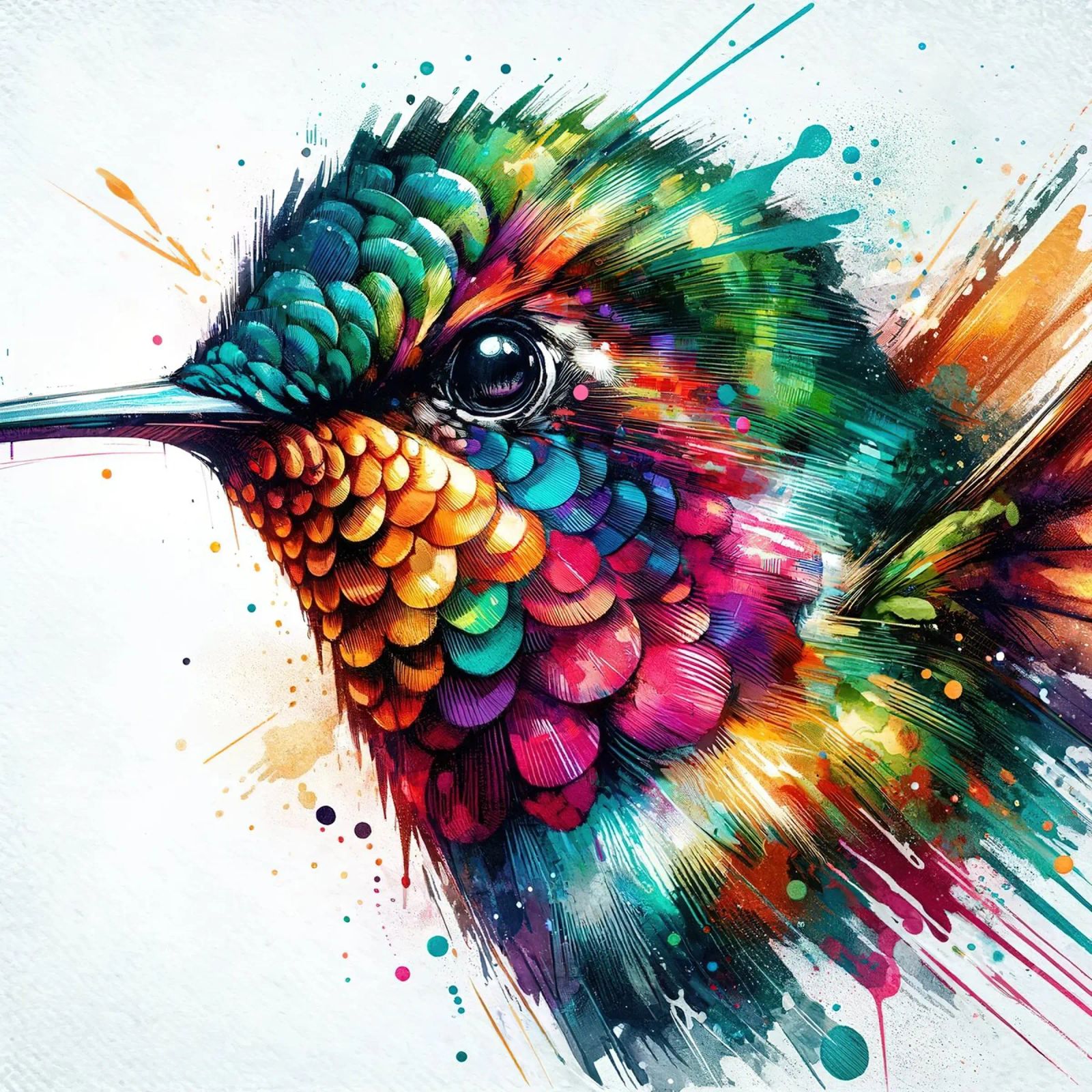 Watercolor Hummingbird poster by Chromatic Fusion Studio