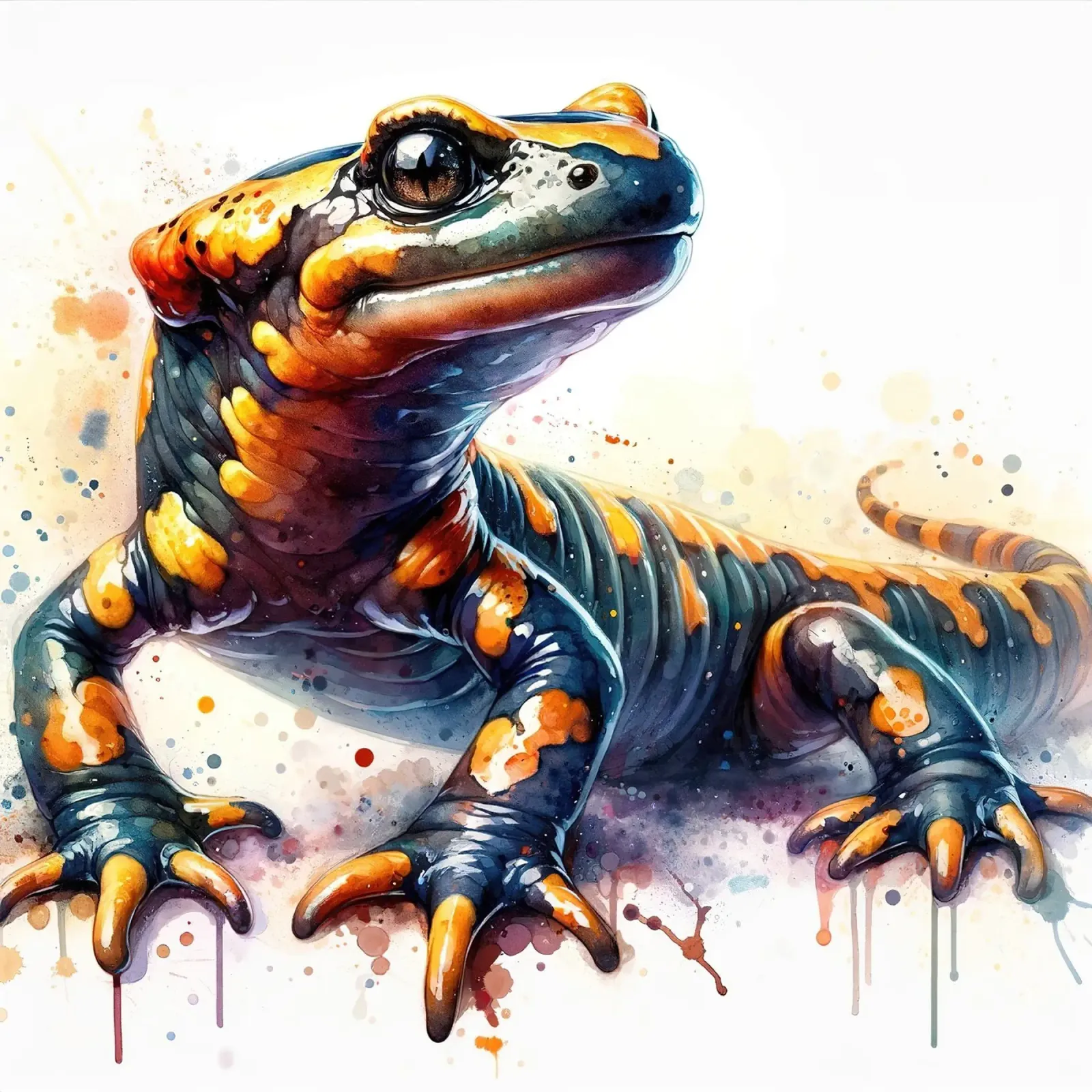 Salamandra acquerellata pellicola backlit da Chromatic Fusion Studio