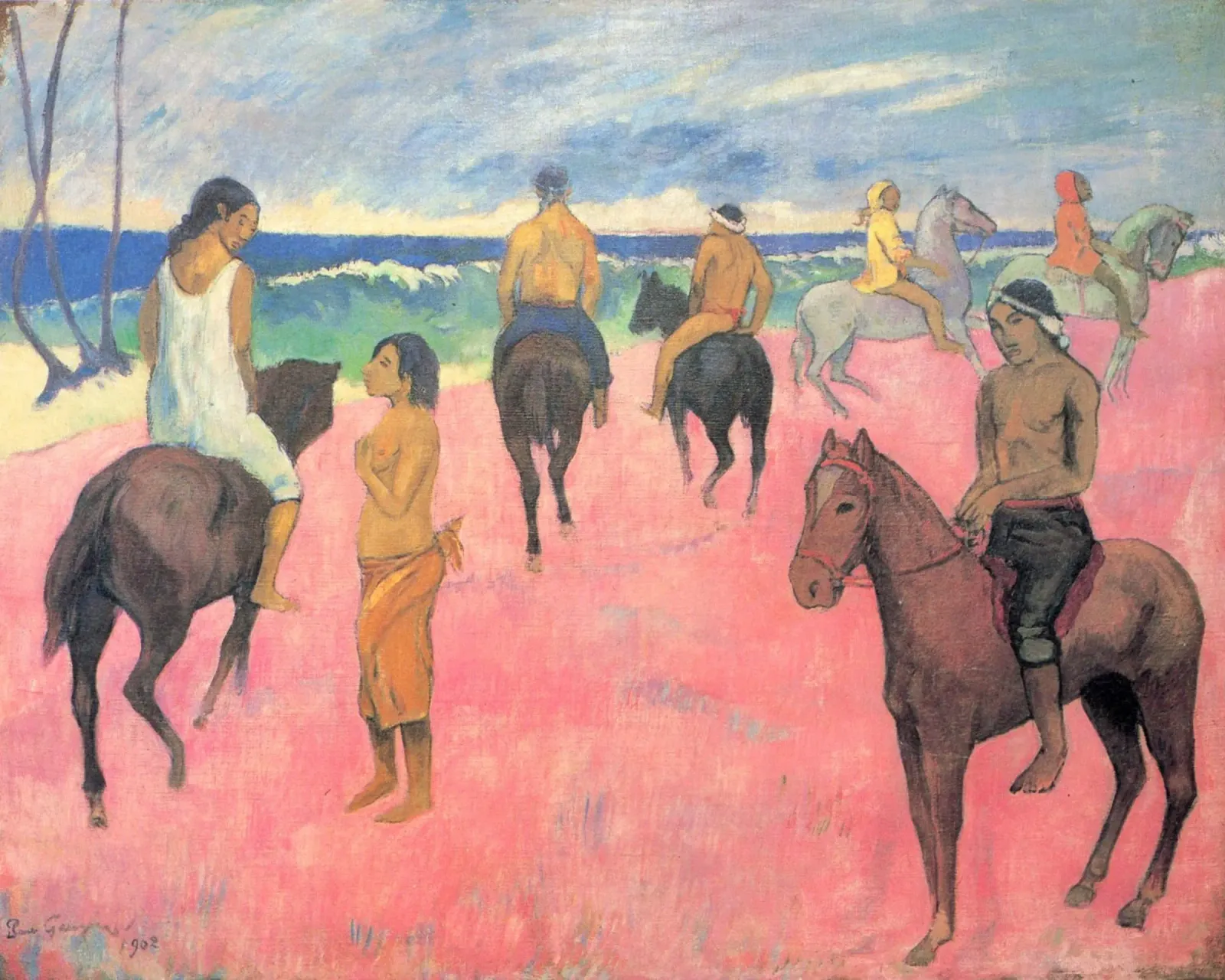 Paul Gauguin - Cavaliere sulla spiaggia (Hiva Hoa) pellicola backlit da Timeless Artworks