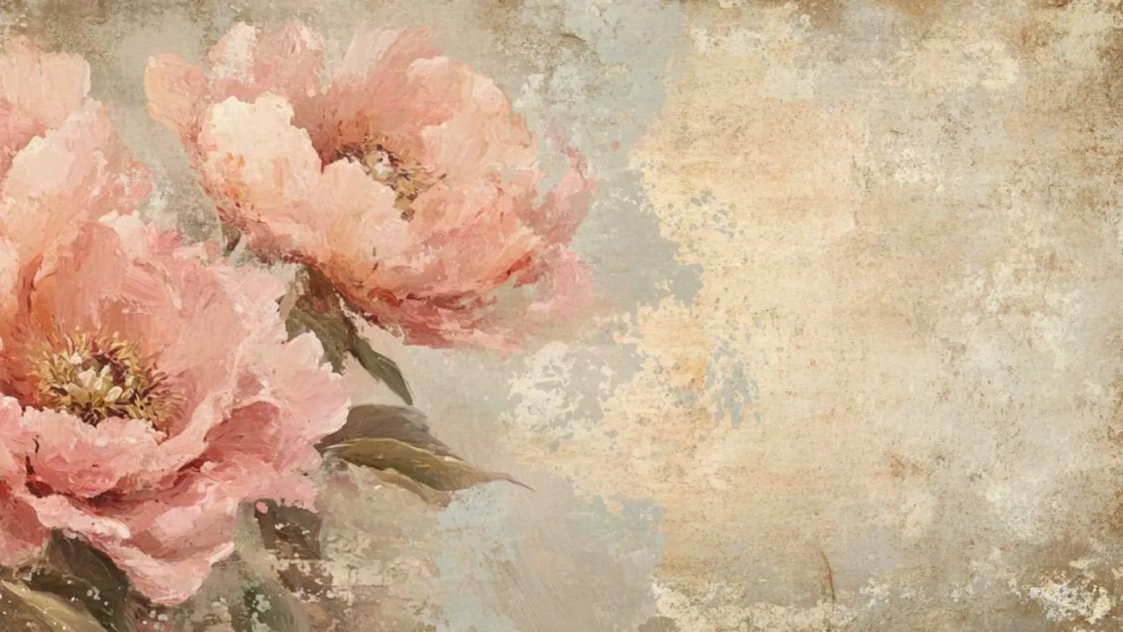 Rose vintage su sfondo rustico grunge poster con telaio in alluminio da Flower Garden - Uta Naumann