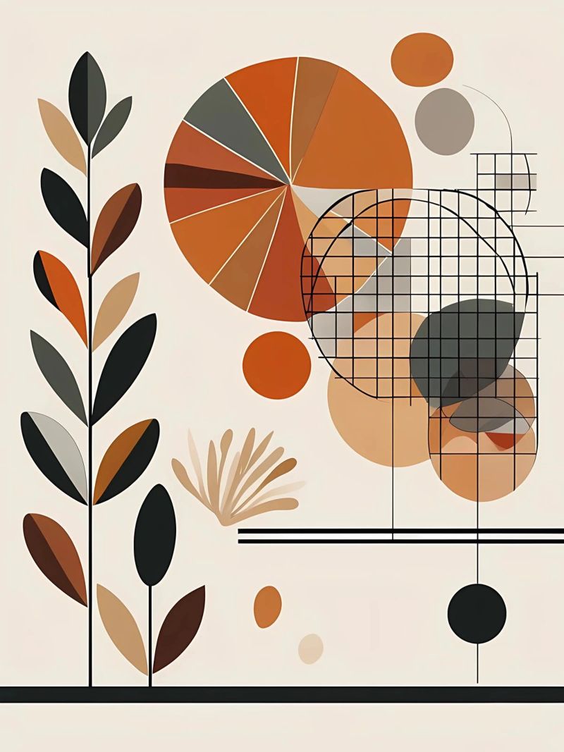 Warme Geometrie & Flora Forex-Platte von Artistic-shop
