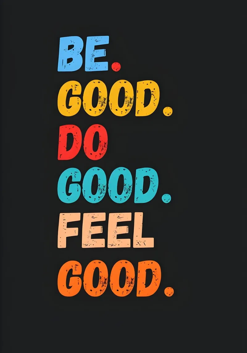 Be Good Do Good Feel Good Retro Motivation canvas with Floater frame by inspirational quote