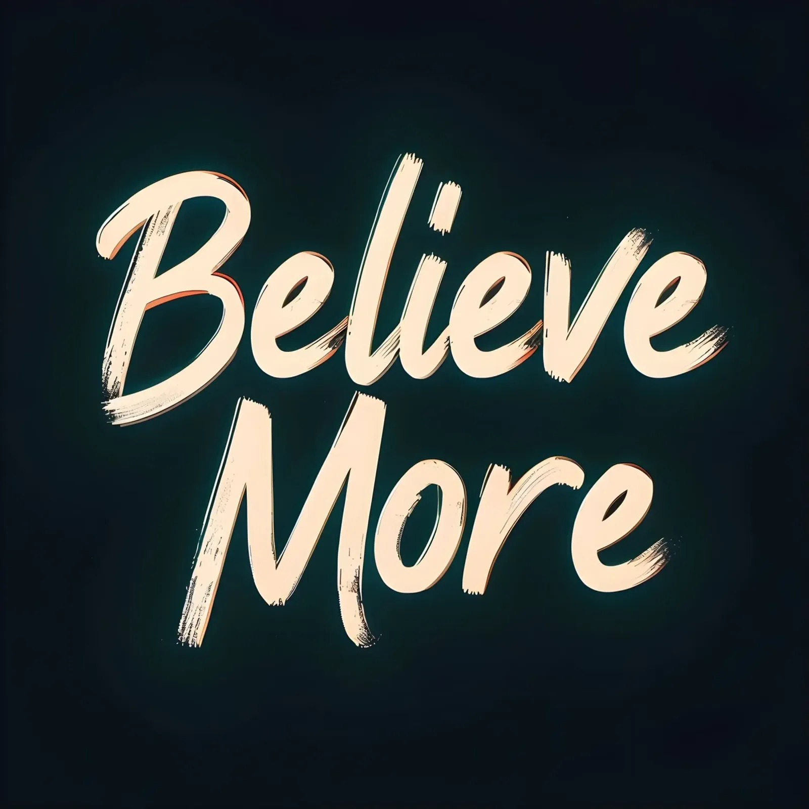 Believe More - Inspirational Typography hahnemühle by inspirational quote