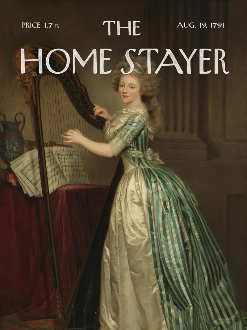 L'Home Stayer - Ritratto con l'arpa tela da Vintagrafica