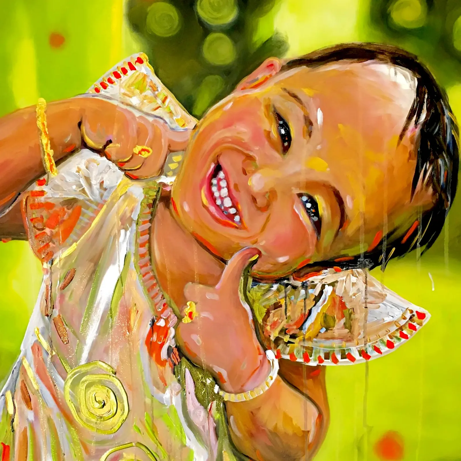 Smile from Asia canvas by Happy 😃 Art 🎨 by Christine Schnoell