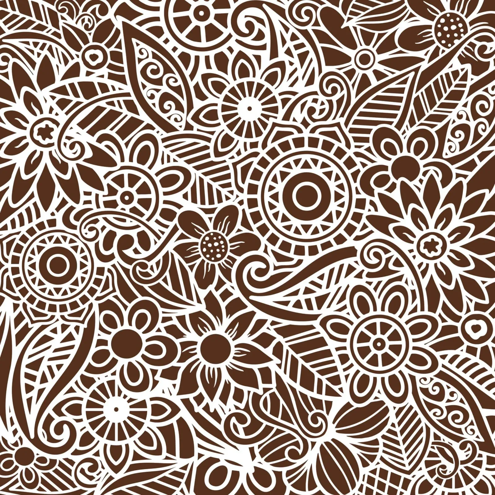 Motif floral Mandala marron foncé panneau forex de Spiritual Touch