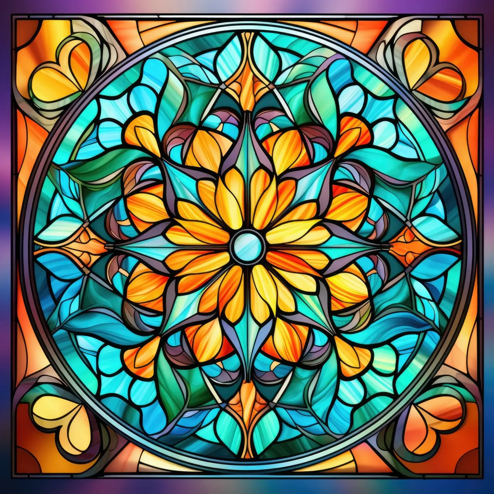 Mandala in vetro colorato pellicola backlit da Spiritual Touch