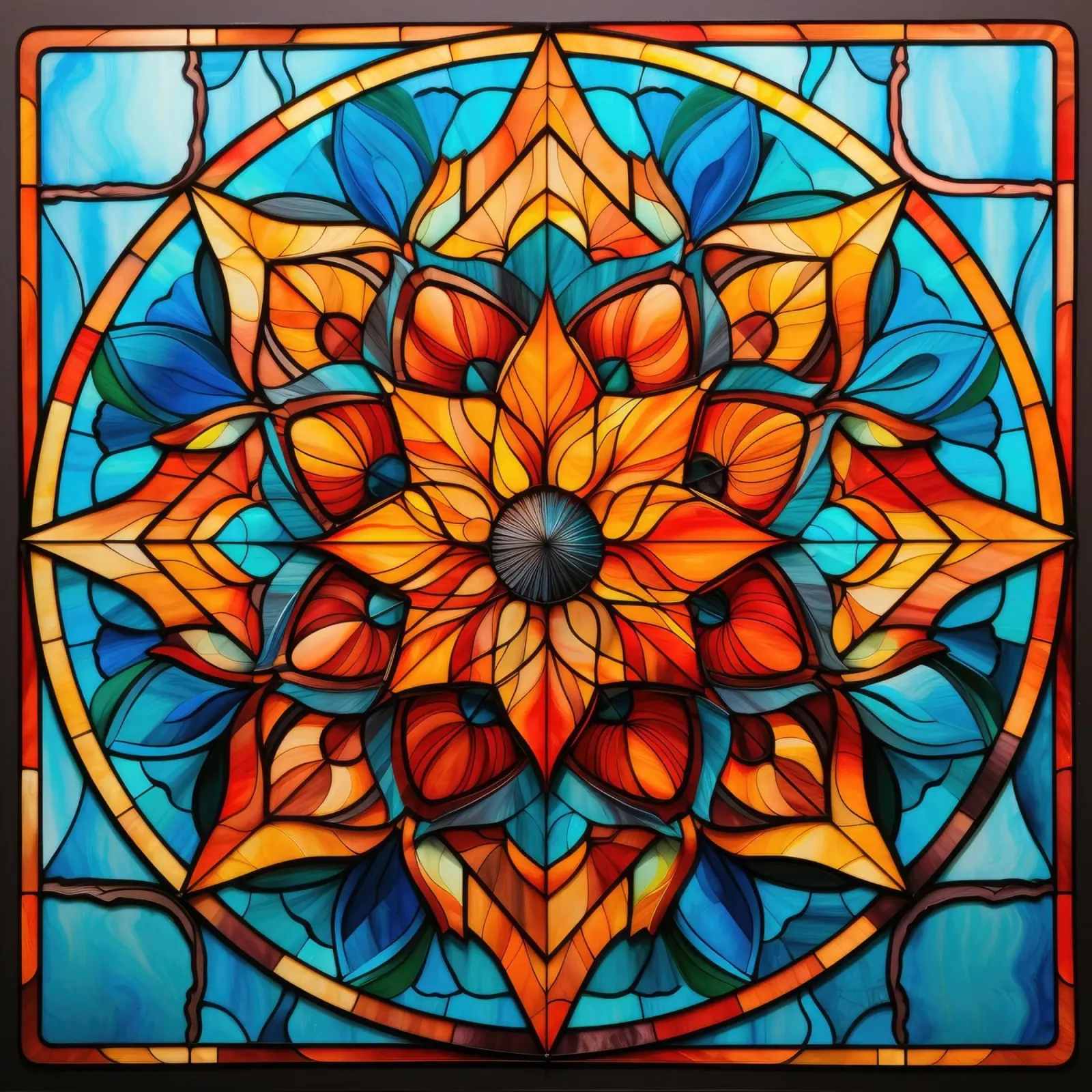 Mandala in vetro colorato pellicola backlit da Spiritual Touch