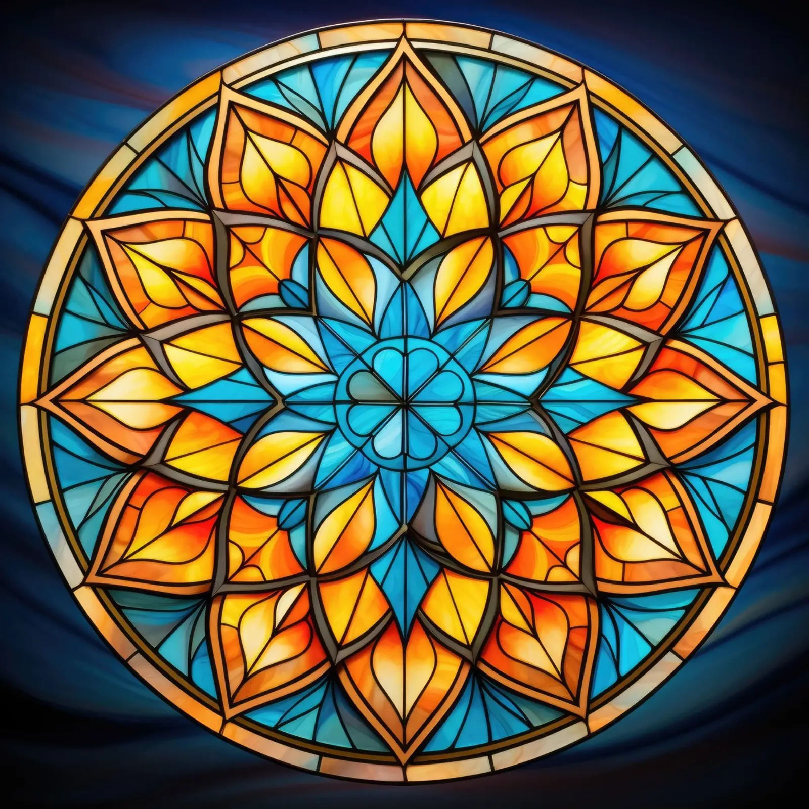 Mandala in vetro colorato pellicola backlit da Spiritual Touch