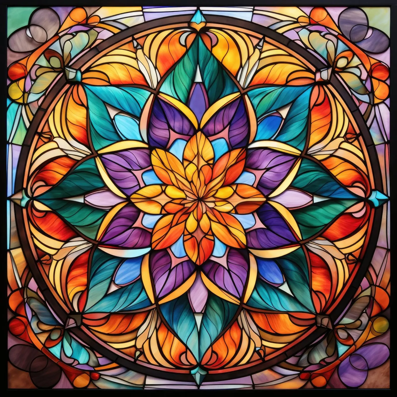 Mandala in vetro colorato carta hahnemühle da Spiritual Touch