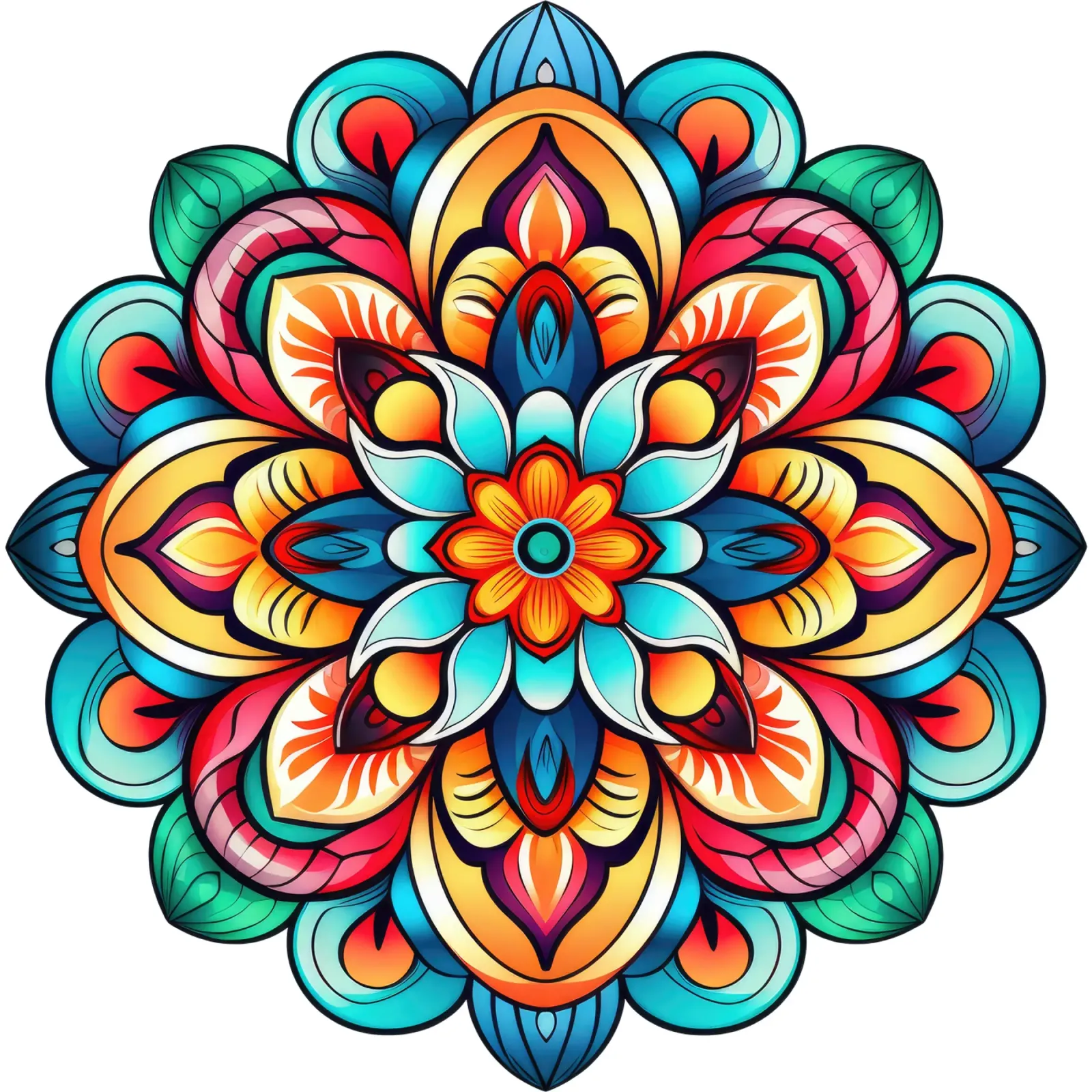 Mandala Vibrance poster con telaio in alluminio da Spiritual Touch