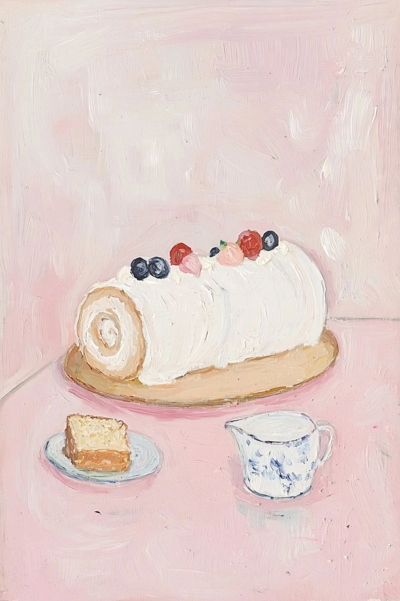 Cute Dessert Poster, Abstract Modern Pink Poster poster by Little Lila