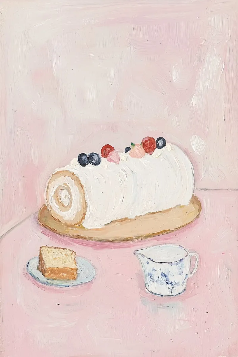 Cute Dessert Poster, Abstract Modern Pink Poster poster by Little Lila