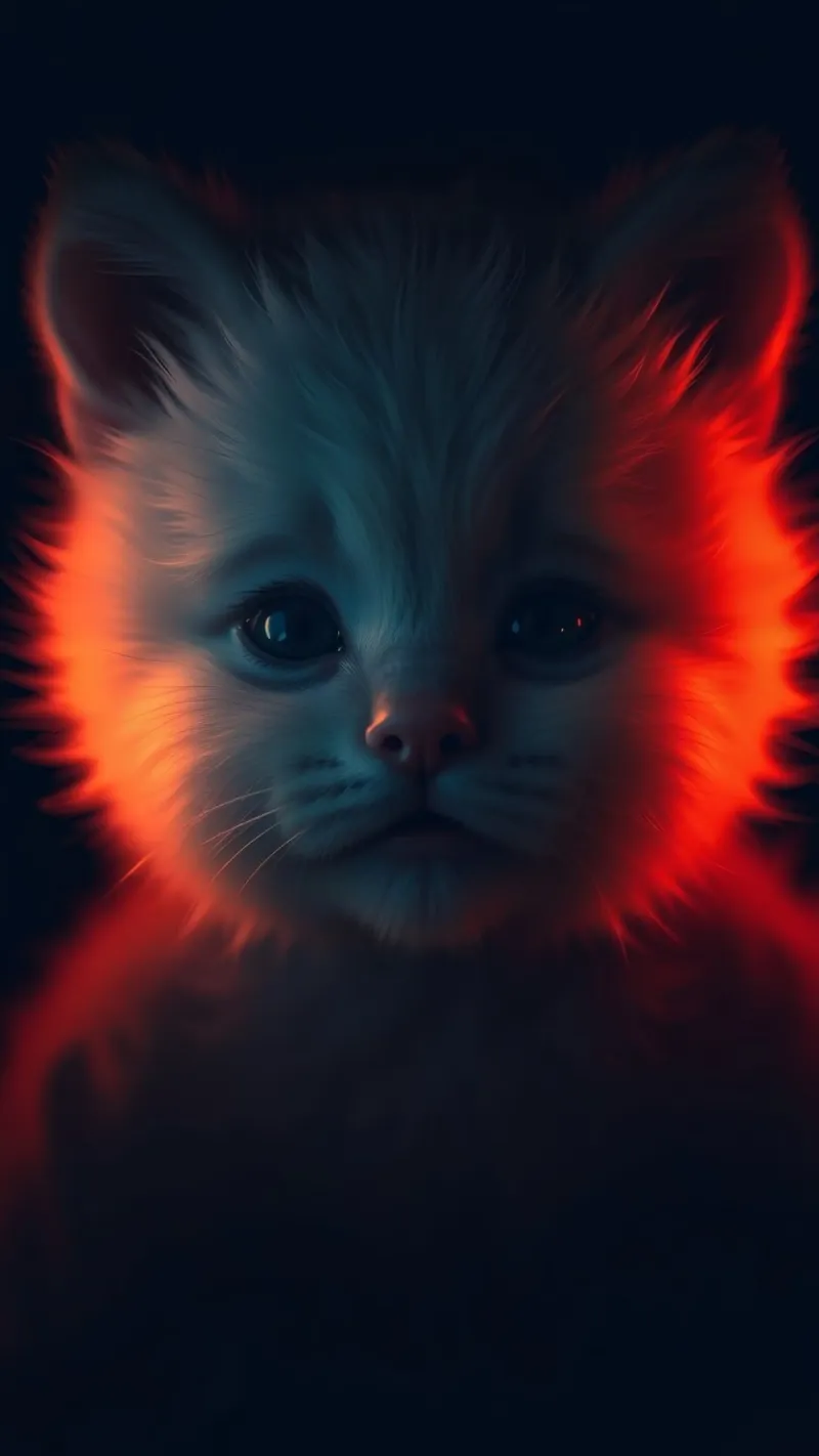 Un chaton mignon à la fourrure éclatante crée un fond d'écran enchanteur hahnemühle de DesignDoodle