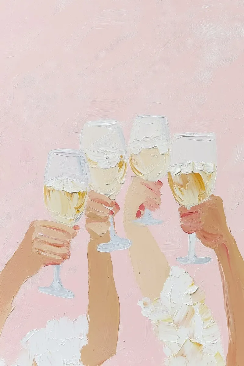 Poster Champagne, celebrazione rosa pastello Arte da parete moderna poster da Little Lila