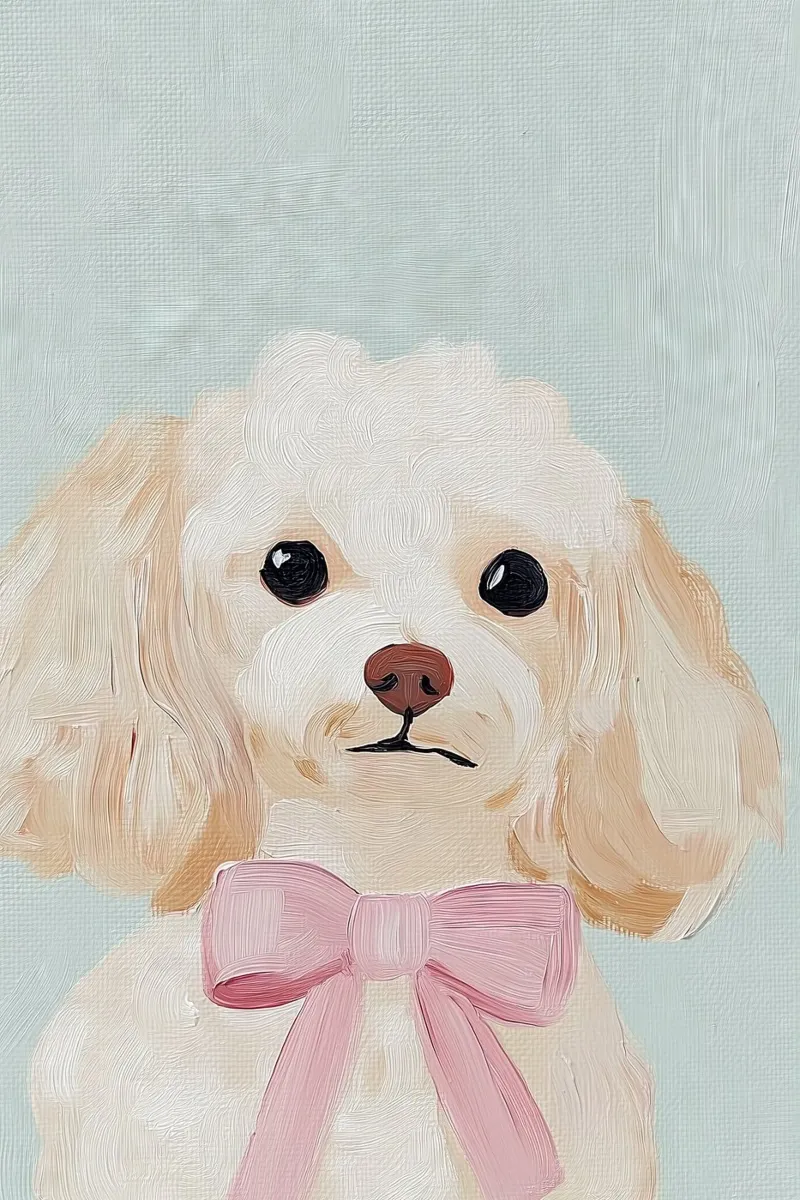 Poster di un cane carino, arte murale per la cameretta, stampe per la stanza dei giochi dei bambini poster con telaio in alluminio da Little Lila