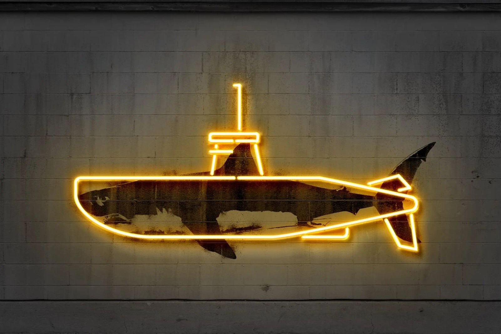 Yellow Submarine poster avec cadre en aluminium de Octavian