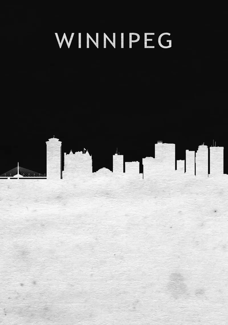 Winnipeg Canada poster con telaio in legno da Travelstudio