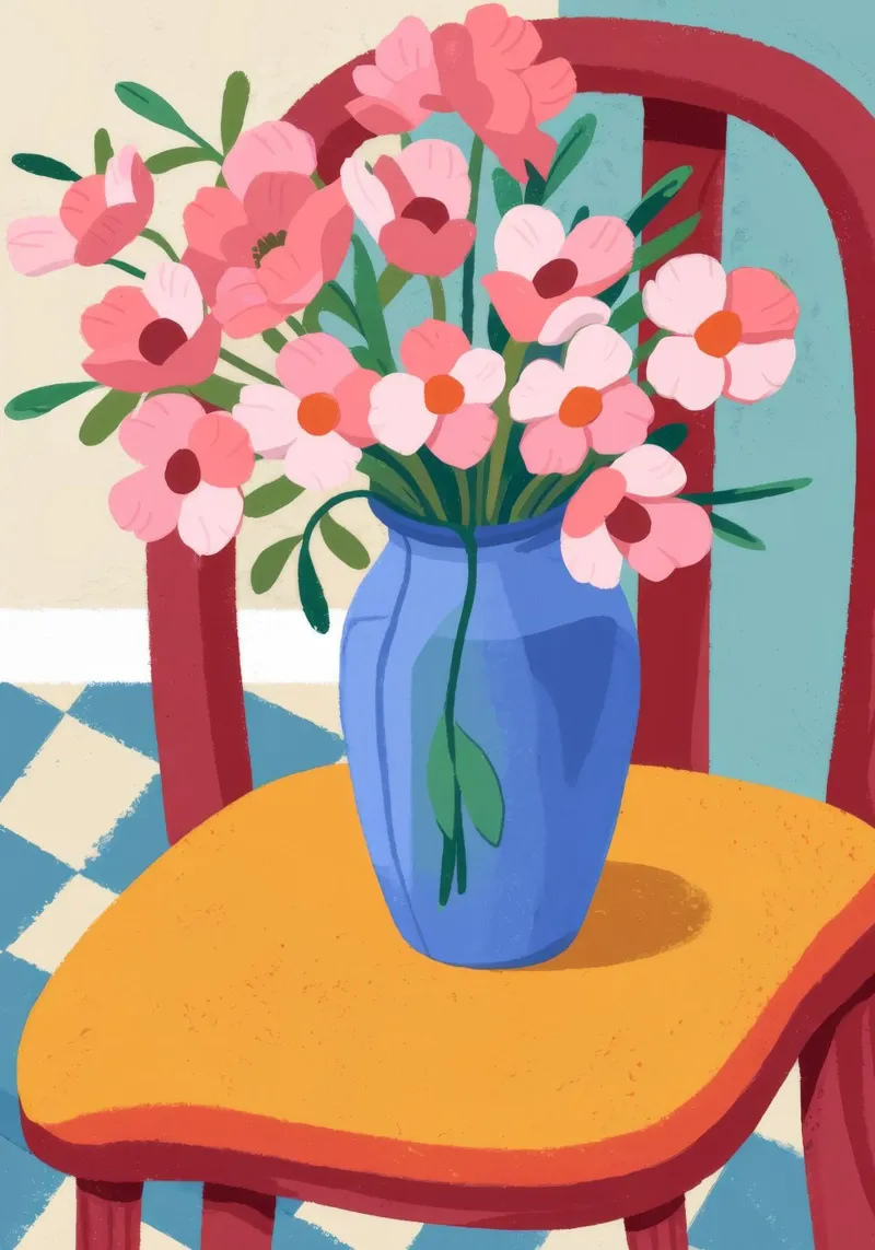 Eleganza floreale della sedia poster con telaio in alluminio da Kamera Obskura