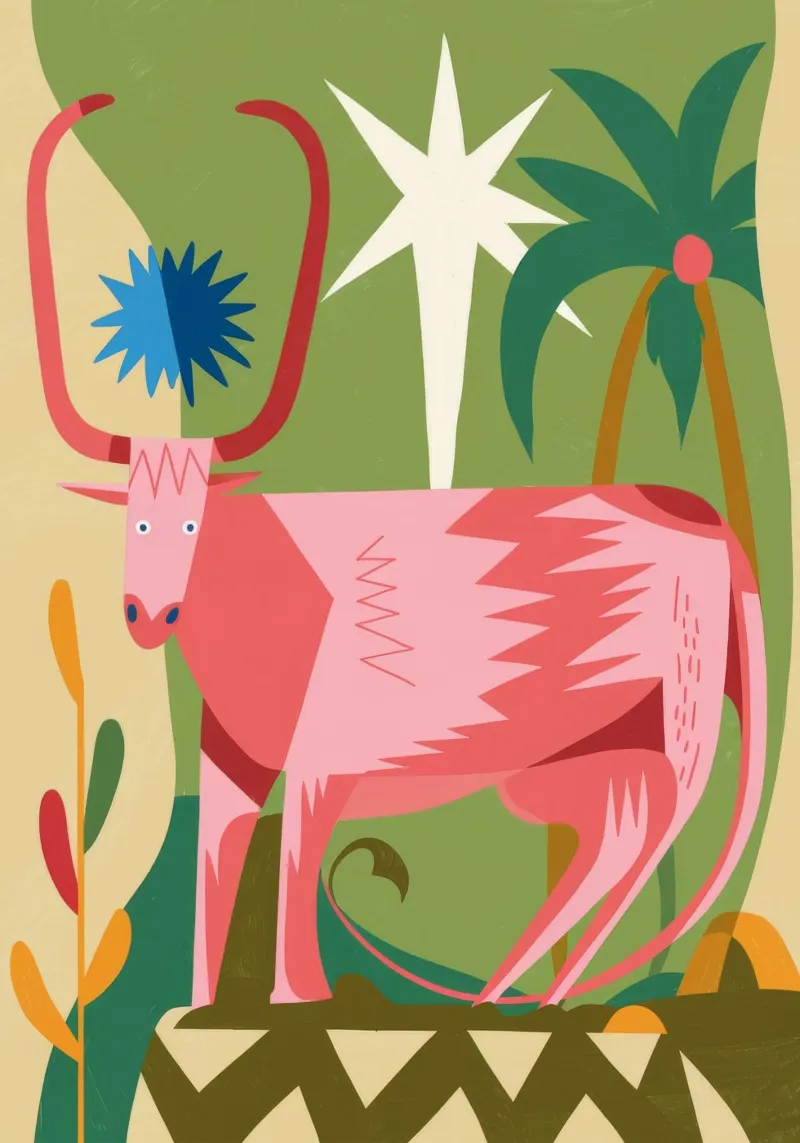 Antilope rosa maestosa poster con telaio in plastica da Kamera Obskura