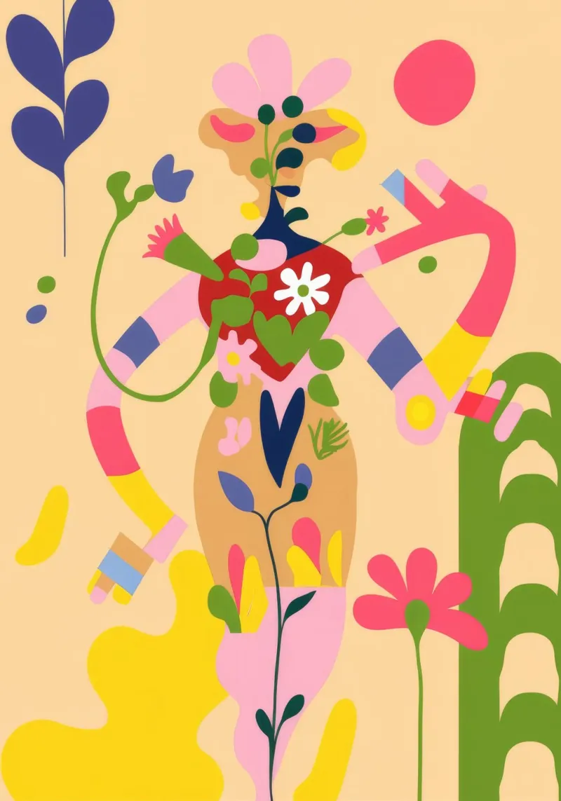 Speelse abstracte bloei canvas van Kamera Obskura
