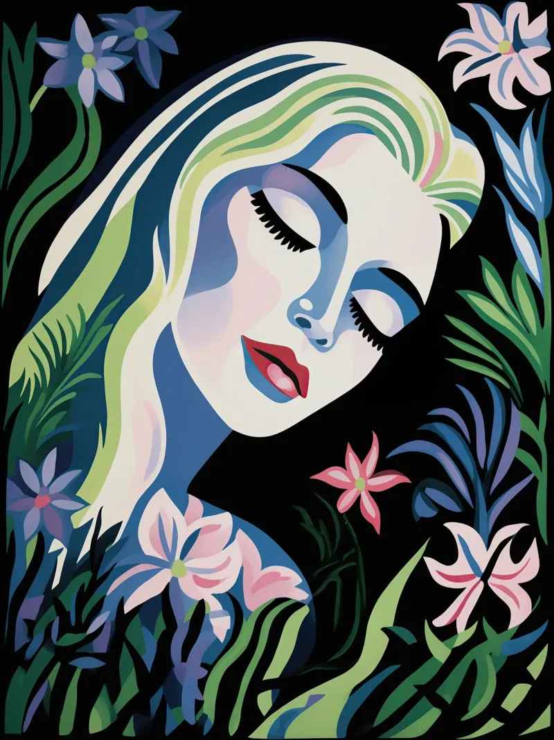 Sogno nel cuore della notte | Ritratto di donna poster con telaio in plastica da Autofocus