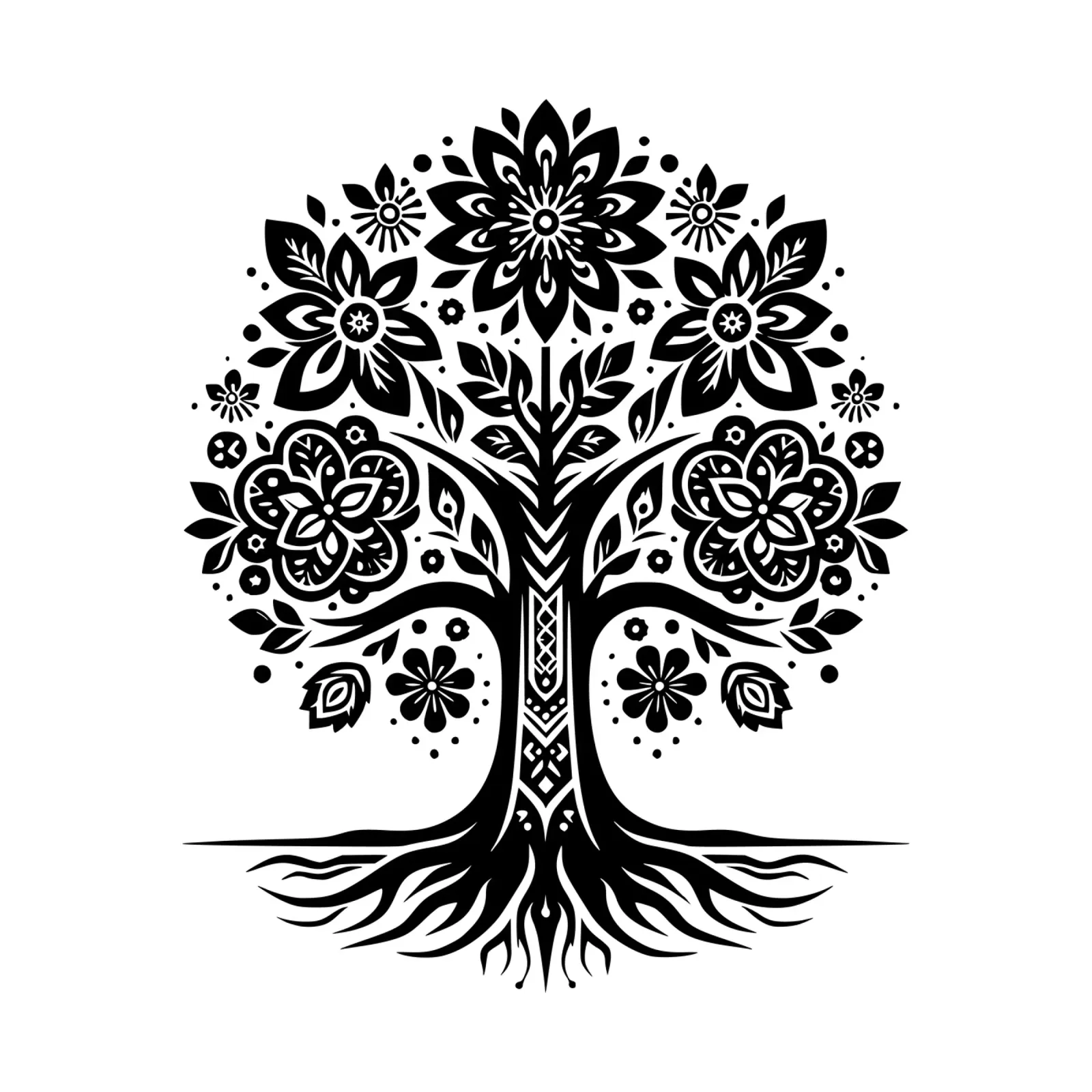 Albero della vita in bianco e nero pellicola backlit da Spiritual Touch