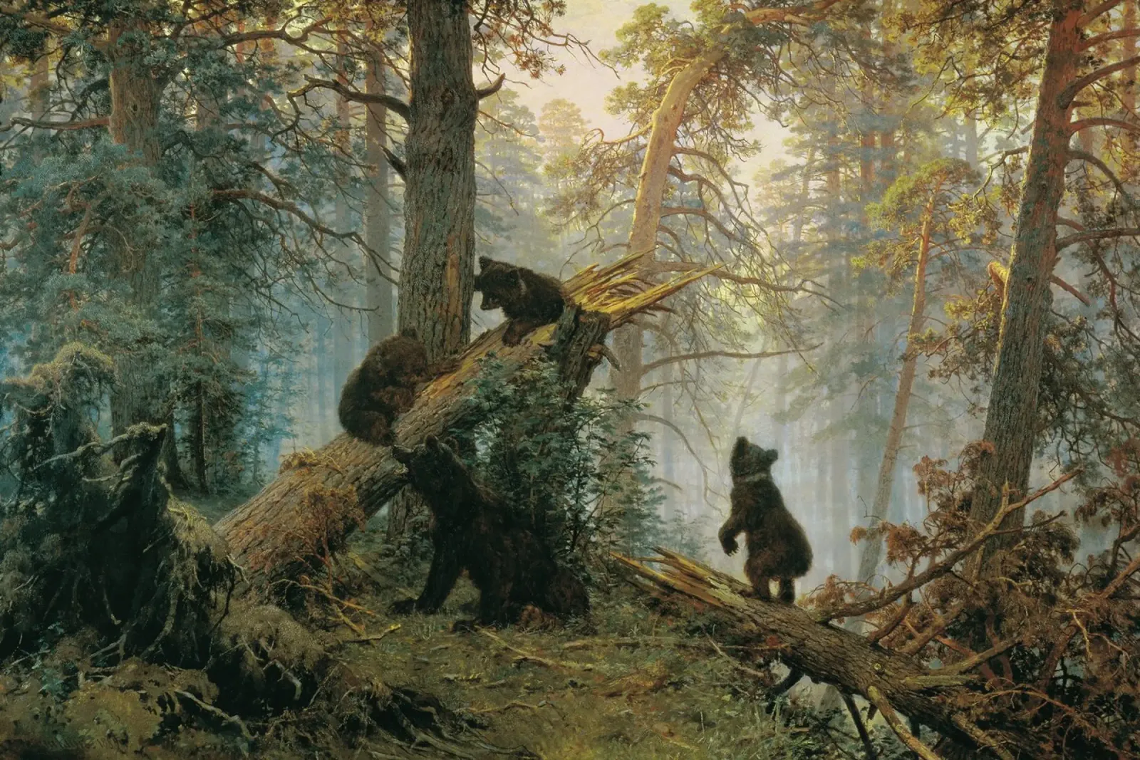 Ivan Shishkin - Mattina in una pineta pellicola backlit da William Store