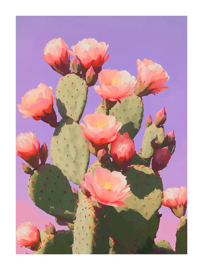 Cactus a fiore rosa plexiglass da Flora & Horizon
