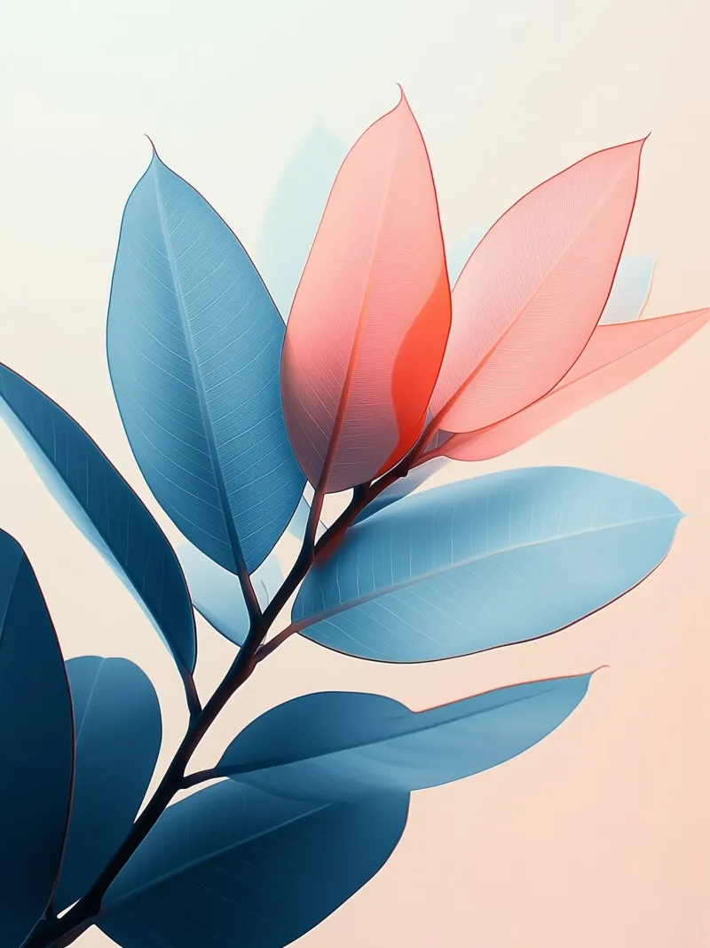 Fogliame artistico bicolore poster con telaio in plastica da Flora & Horizon