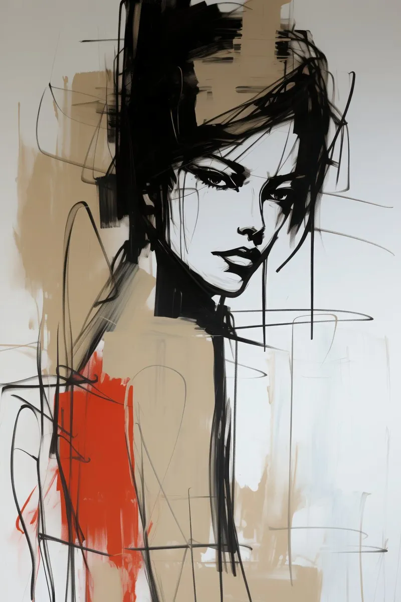Ritratto Irene | Ritratto disegnato di una donna alluminio dibond da Autofocus