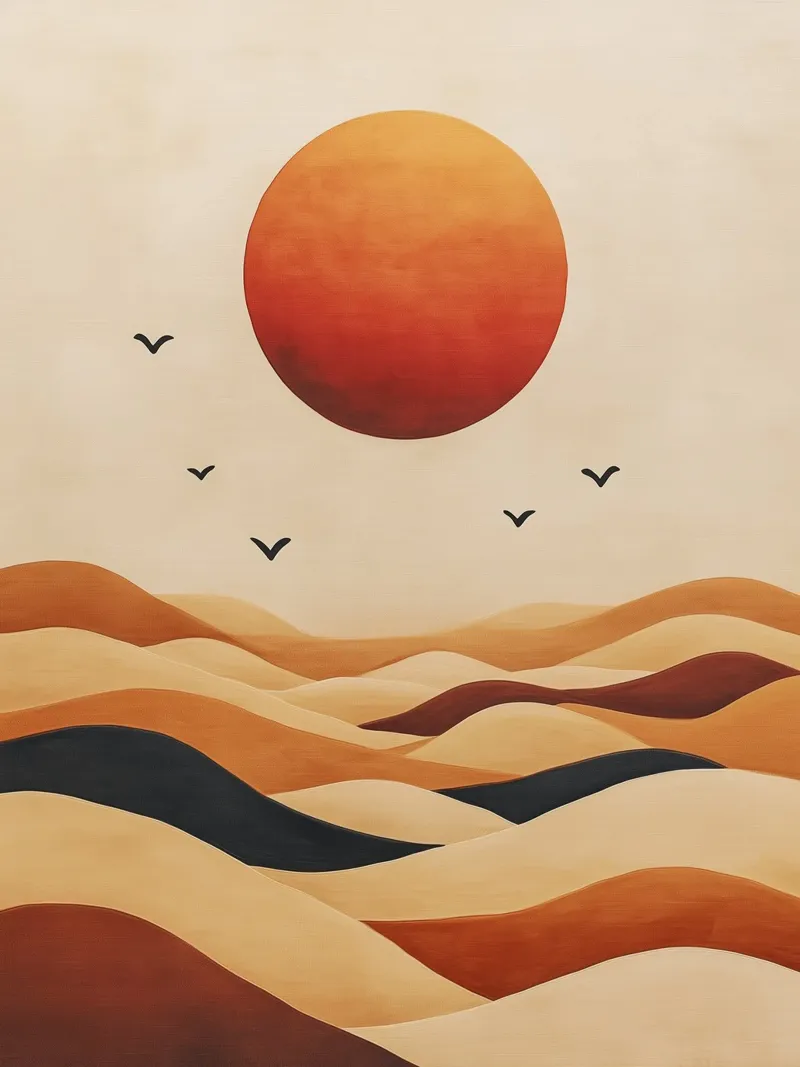 Sol y dunas abstractas hahnemühle de DWA