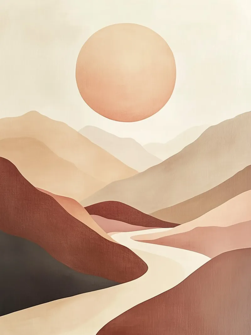 Abstract Landscape Sun and Valley acrylic glass by DWA