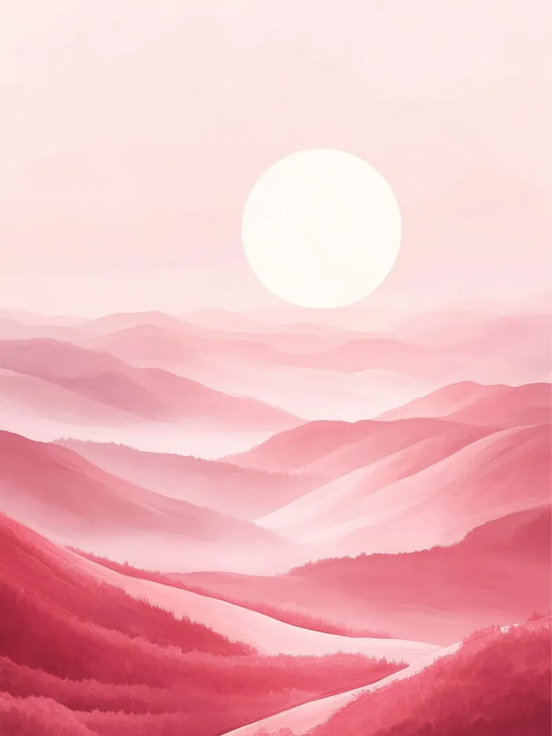 Paesaggio rosa da sogno poster con telaio in plastica da DWA