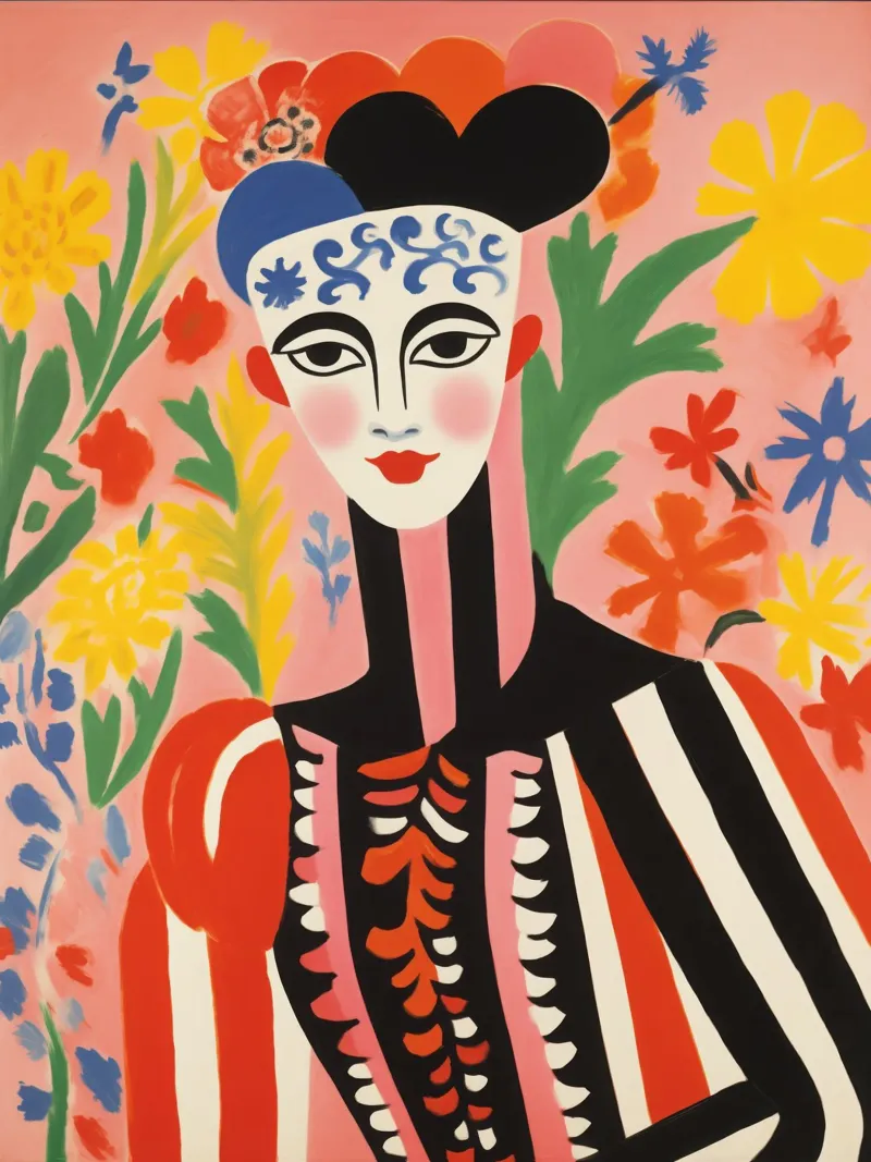 Glückliche Matisse-Gärtnerin | Malerei Hahnemühle von Autofocus