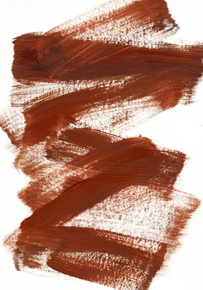 Strokes 22 | Burnt Sienna Brushstroke Abstract poster con telaio in alluminio da sabidussi