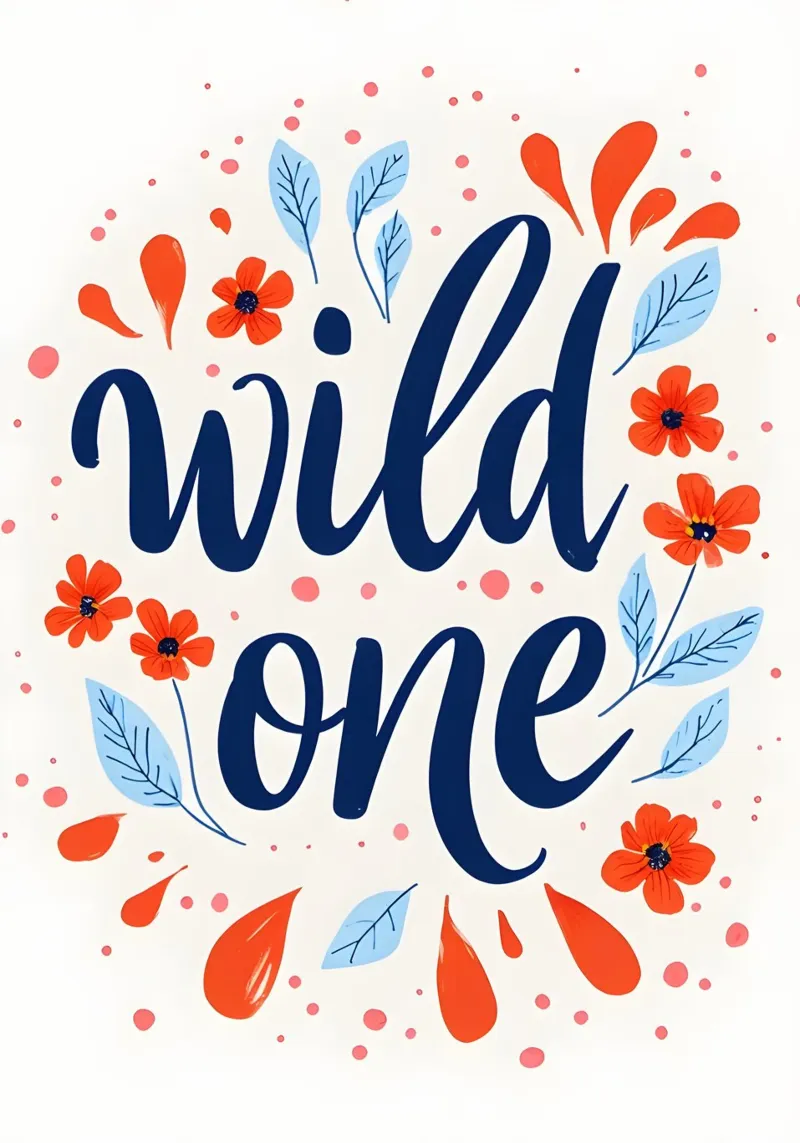 Wild One Capriccio floreale poster con telaio in plastica da inspirational quote